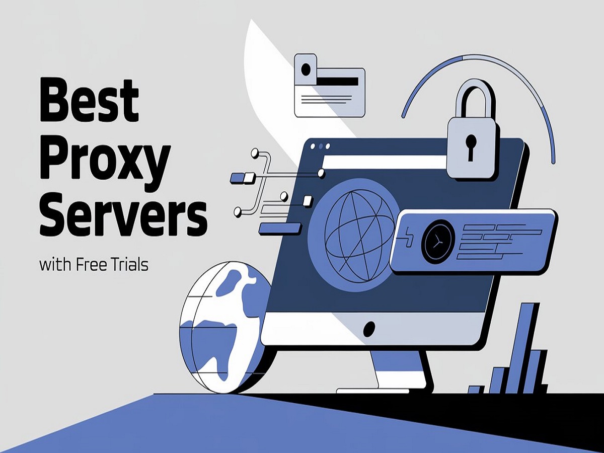 { "role": "Graphic Designer", "task": "Create a featured image for a blog post", "context": "The blog post is titled 'Best Proxy Servers with Free Trials', which aims to educate readers about using proxy servers effectively while highlighting services that offer free trials. The image should attract attention and resonate with an audience interested in internet security and digital privacy.", "prompt": "Create a visually striking featured image for a blog titled 'Best Proxy Servers with Free Trials'. The image should depict a sleek, modern computer screen displaying a web browsing interface, symbolizing internet privacy and security. Include elements like a digital globe, lock symbols, and abstract graphics representing data flow. Overlay the title text in a bold, readable font, ensuring it contrasts well with the background. Use a color palette that conveys professionalism, such as shades of blue and grey, to create a tech-savvy vibe.", "size": "1792x1024" }