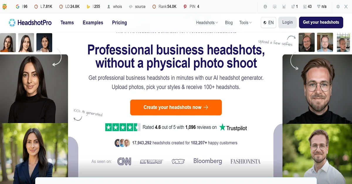 Business professional using a laptop with LinkedIn profile on screen, surrounded by AI elements and digital icons, with the blog title 'Best AI LinkedIn Photo Generator' overlayed